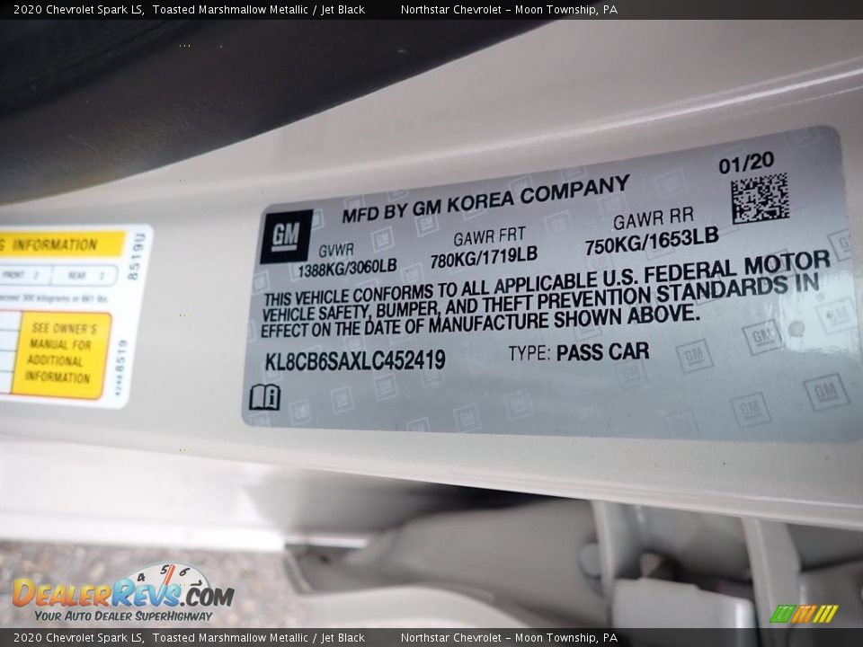 2020 Chevrolet Spark LS Toasted Marshmallow Metallic / Jet Black Photo #17