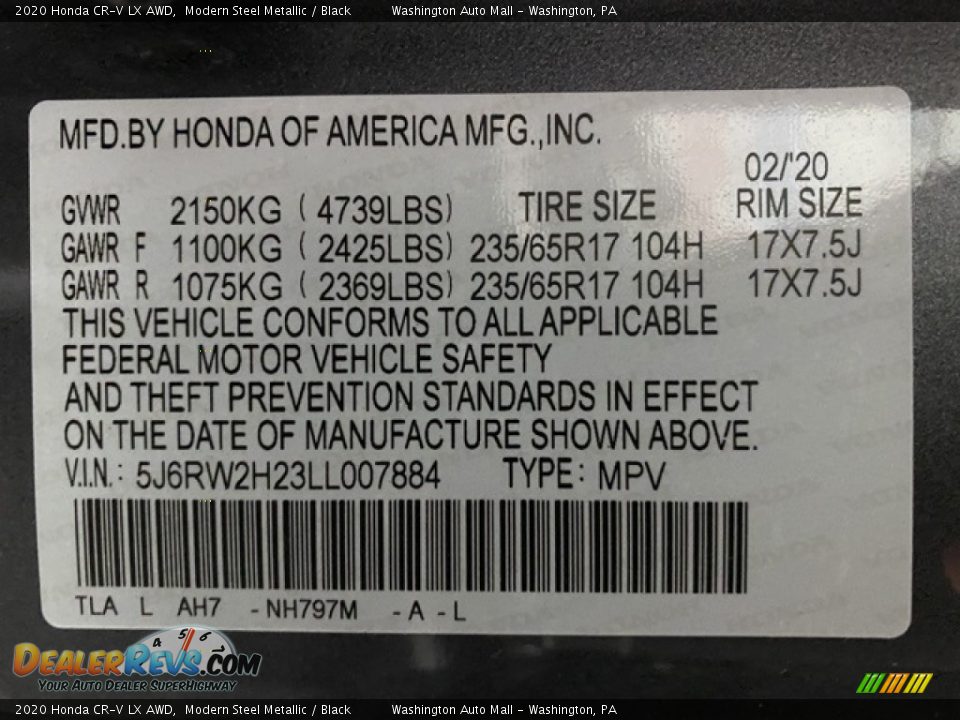 2020 Honda CR-V LX AWD Modern Steel Metallic / Black Photo #9