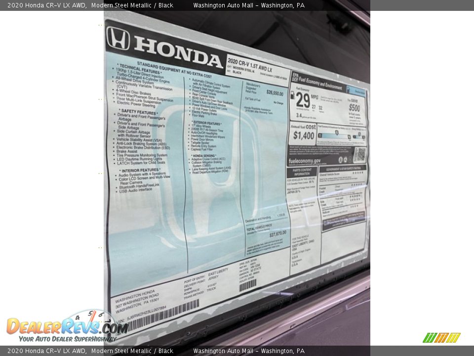 2020 Honda CR-V LX AWD Modern Steel Metallic / Black Photo #15