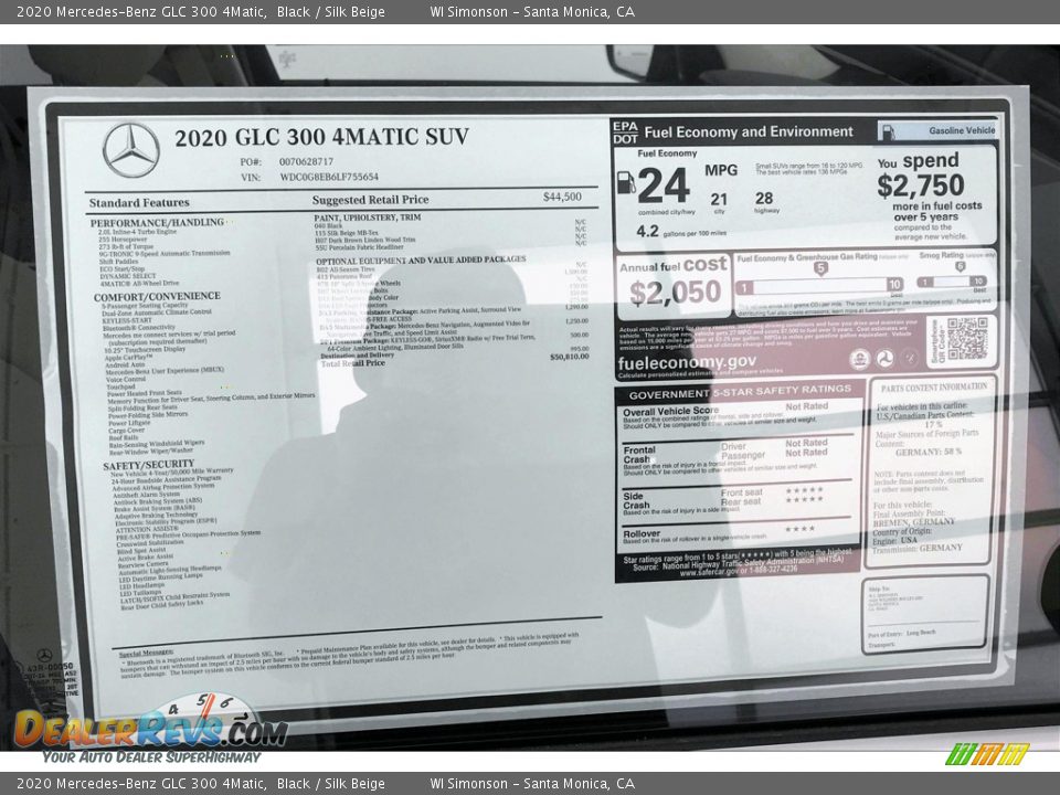 2020 Mercedes-Benz GLC 300 4Matic Black / Silk Beige Photo #10