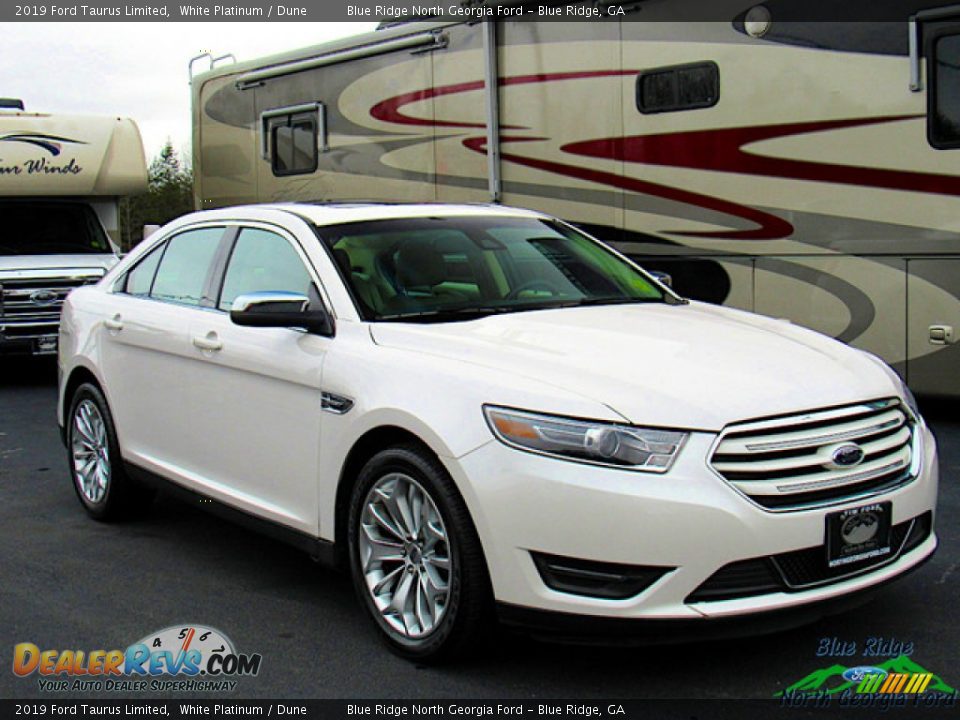 2019 Ford Taurus Limited White Platinum / Dune Photo #7