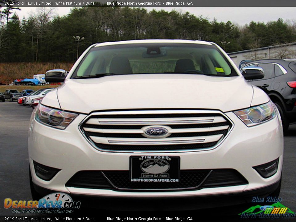 2019 Ford Taurus Limited White Platinum / Dune Photo #8