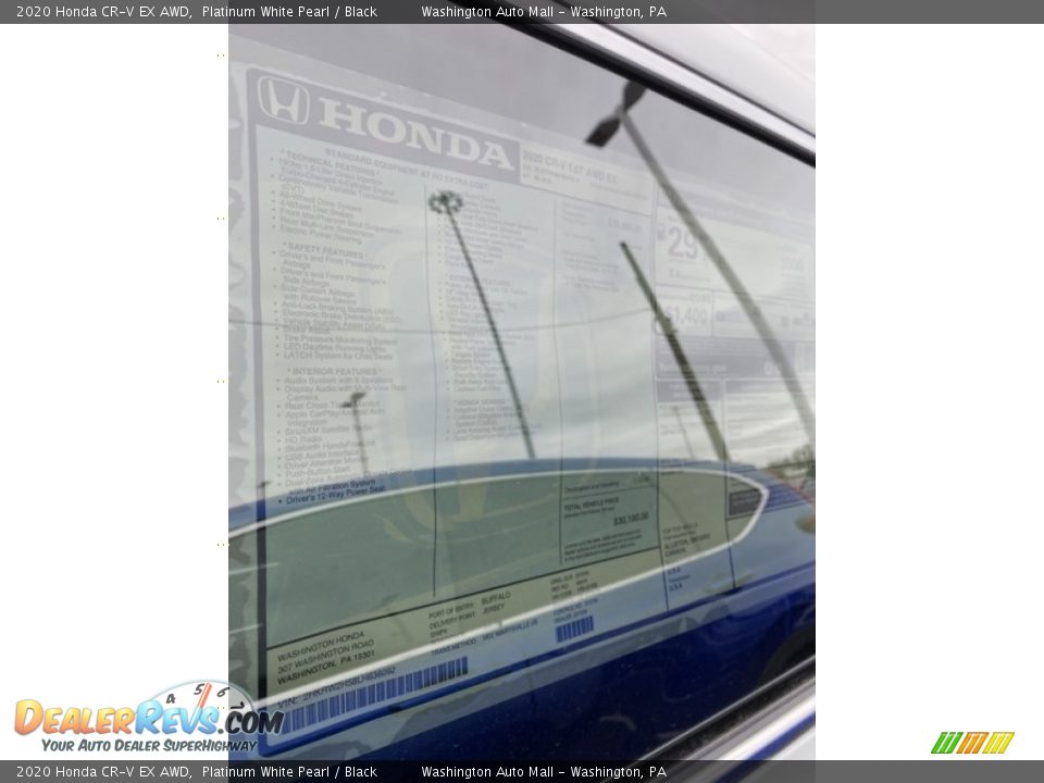2020 Honda CR-V EX AWD Platinum White Pearl / Black Photo #15