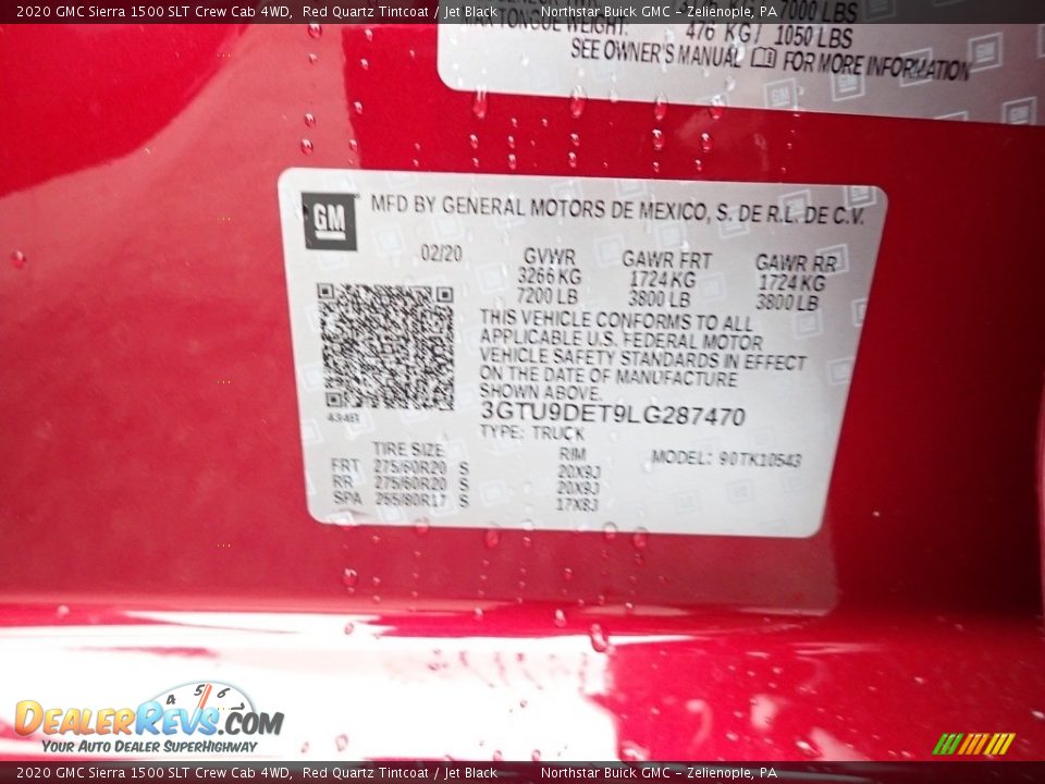 2020 GMC Sierra 1500 SLT Crew Cab 4WD Red Quartz Tintcoat / Jet Black Photo #11