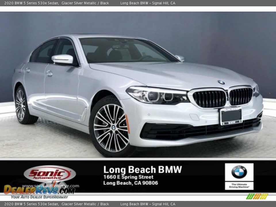 2020 BMW 5 Series 530e Sedan Glacier Silver Metallic / Black Photo #1
