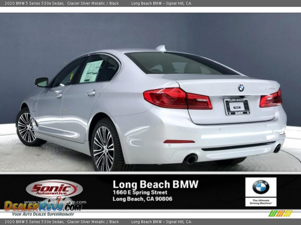 2020 BMW 5 Series 530e Sedan Glacier Silver Metallic / Black Photo #2