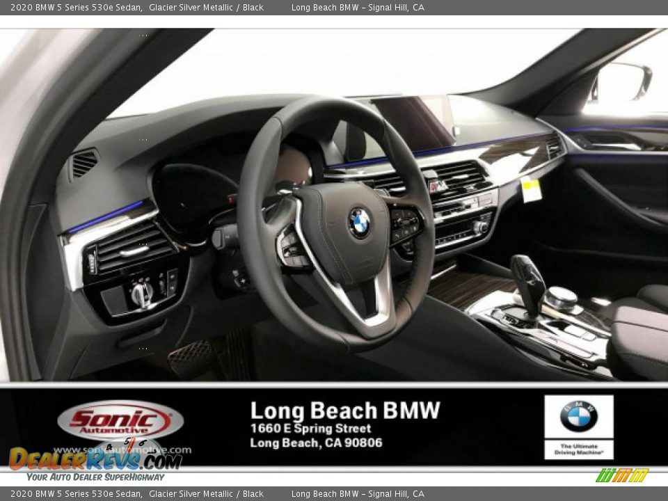 2020 BMW 5 Series 530e Sedan Glacier Silver Metallic / Black Photo #4