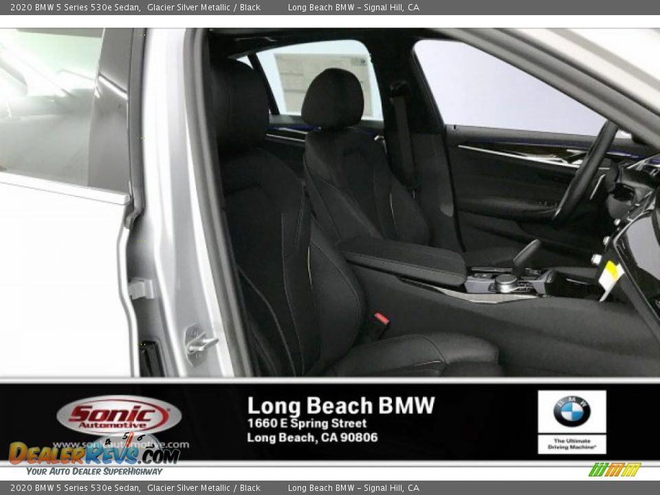 2020 BMW 5 Series 530e Sedan Glacier Silver Metallic / Black Photo #7
