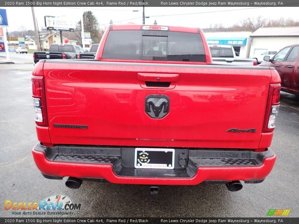 2020 Ram 1500 Big Horn Night Edition Crew Cab 4x4 Flame Red / Red/Black Photo #5