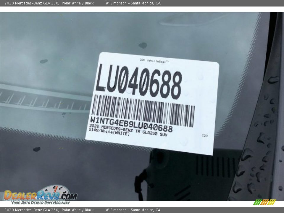 2020 Mercedes-Benz GLA 250 Polar White / Black Photo #11