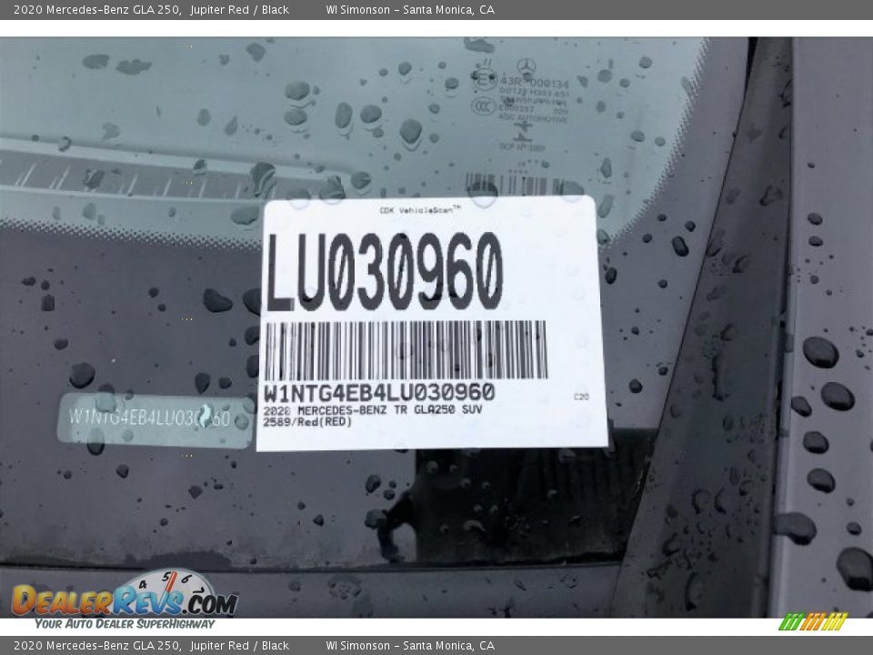 2020 Mercedes-Benz GLA 250 Jupiter Red / Black Photo #10