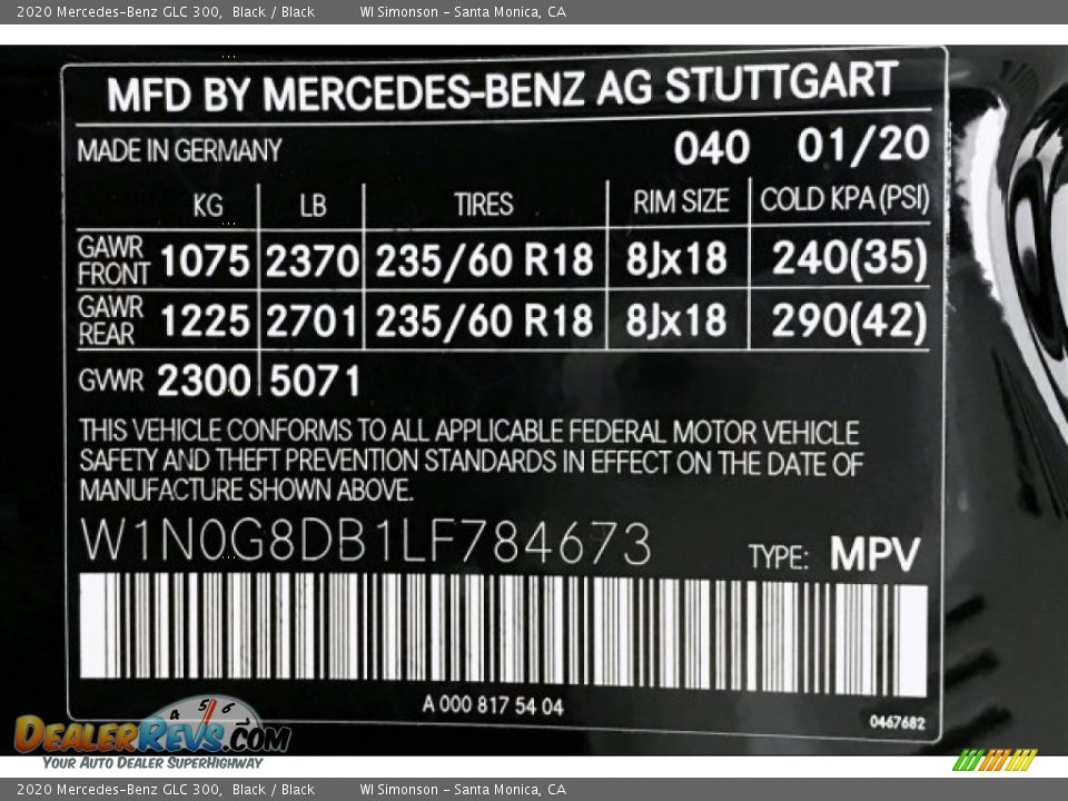 2020 Mercedes-Benz GLC 300 Black / Black Photo #10