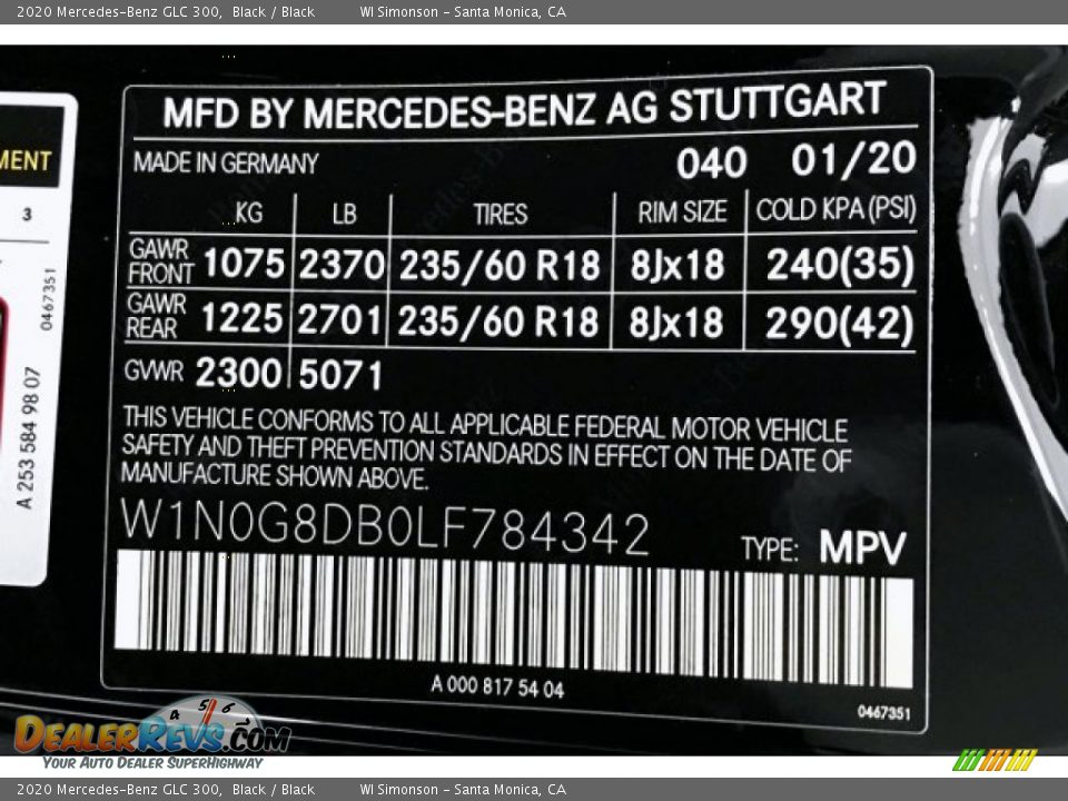 2020 Mercedes-Benz GLC 300 Black / Black Photo #11