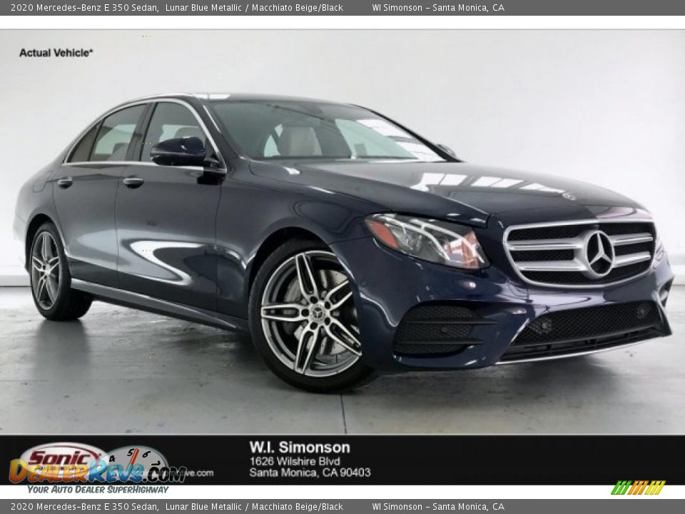 2020 Mercedes-Benz E 350 Sedan Lunar Blue Metallic / Macchiato Beige/Black Photo #1