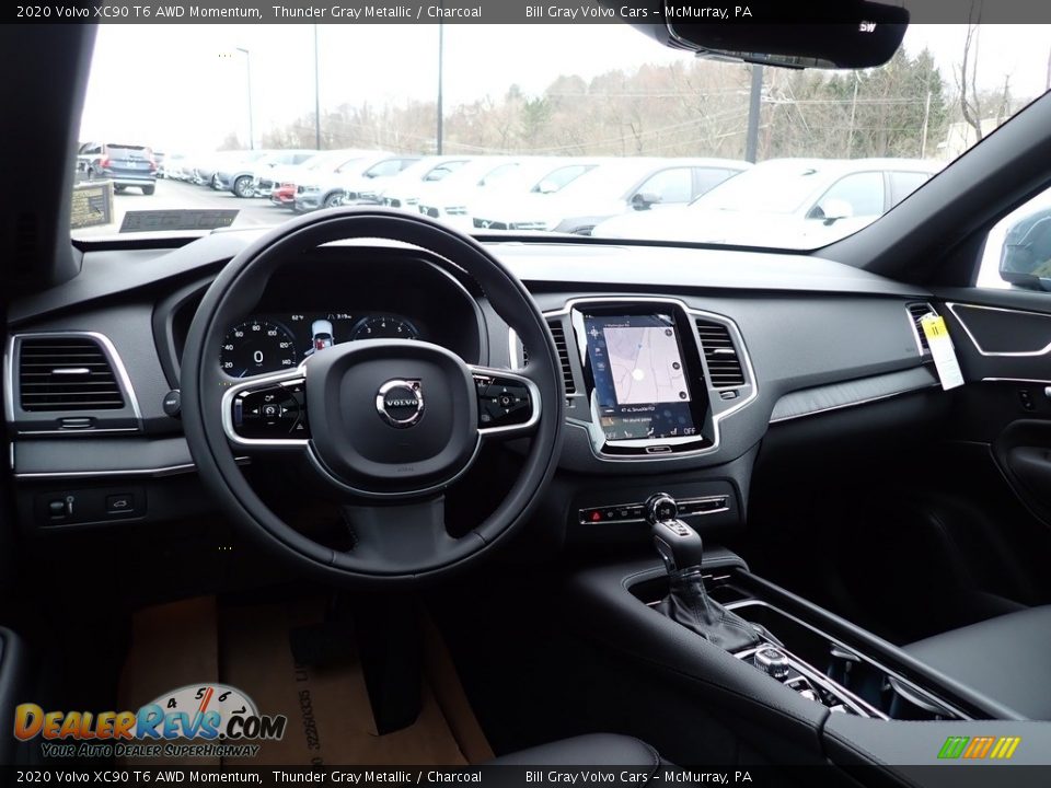2020 Volvo XC90 T6 AWD Momentum Thunder Gray Metallic / Charcoal Photo #9