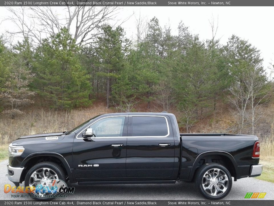 Diamond Black Crystal Pearl 2020 Ram 1500 Longhorn Crew Cab 4x4 Photo #1