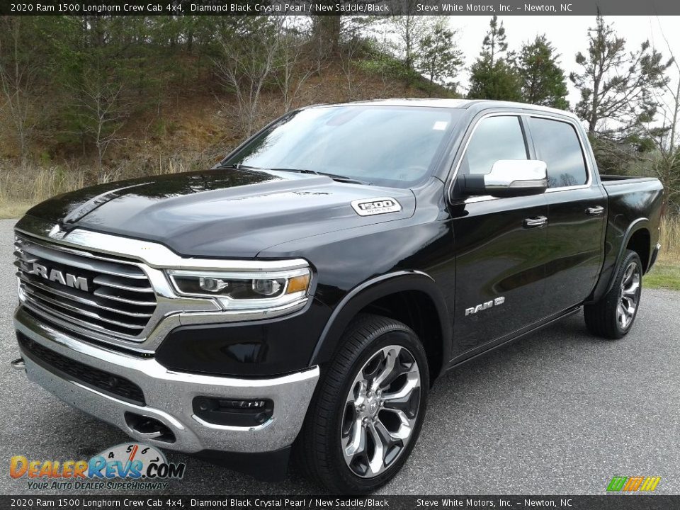 2020 Ram 1500 Longhorn Crew Cab 4x4 Diamond Black Crystal Pearl / New Saddle/Black Photo #2