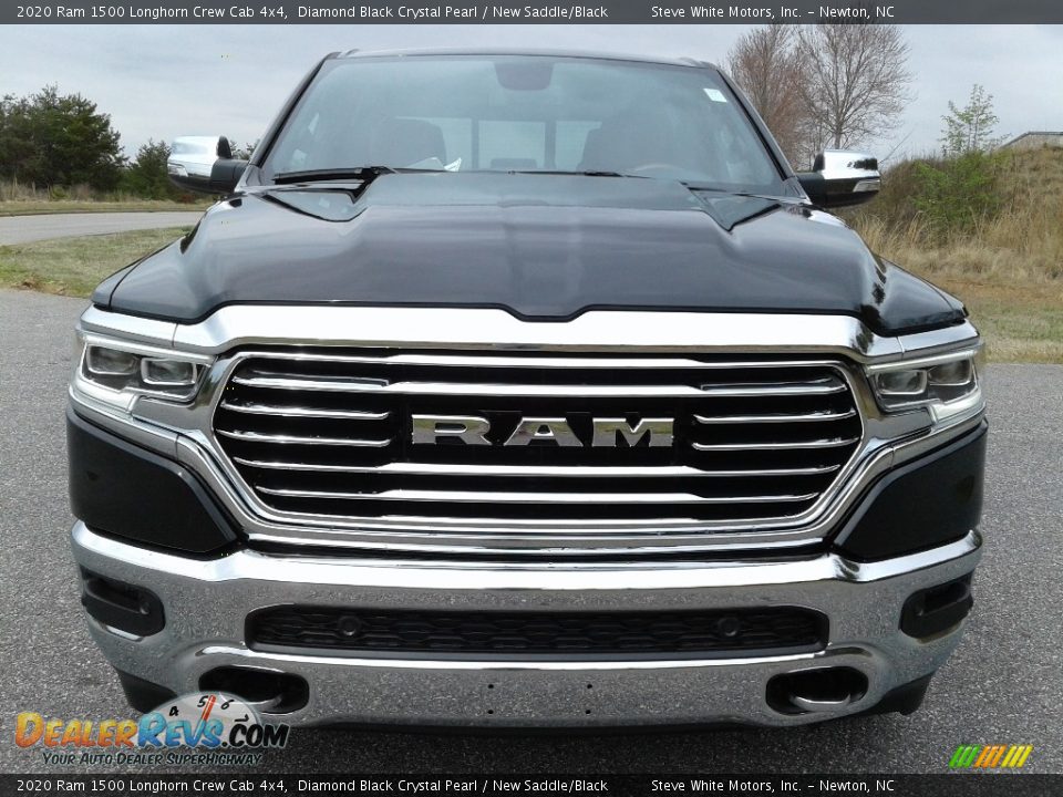 2020 Ram 1500 Longhorn Crew Cab 4x4 Diamond Black Crystal Pearl / New Saddle/Black Photo #4