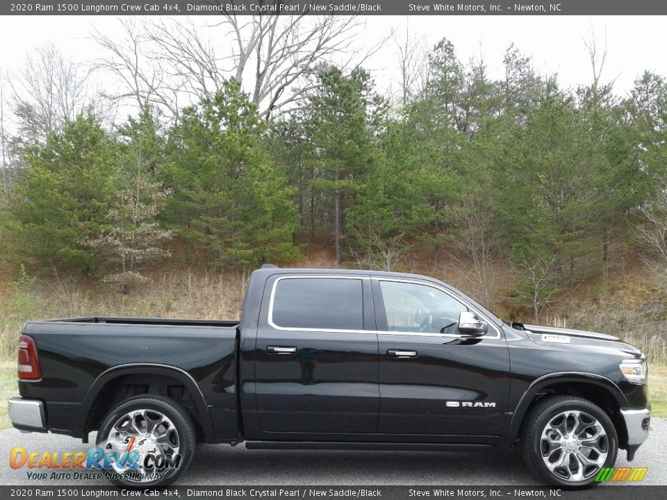 Diamond Black Crystal Pearl 2020 Ram 1500 Longhorn Crew Cab 4x4 Photo #6