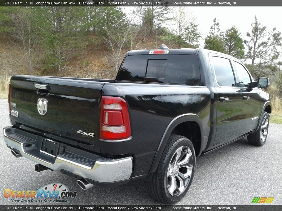 2020 Ram 1500 Longhorn Crew Cab 4x4 Diamond Black Crystal Pearl / New Saddle/Black Photo #7