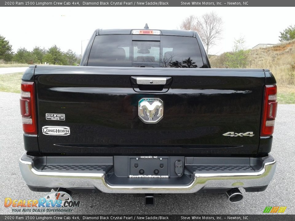 2020 Ram 1500 Longhorn Crew Cab 4x4 Diamond Black Crystal Pearl / New Saddle/Black Photo #8