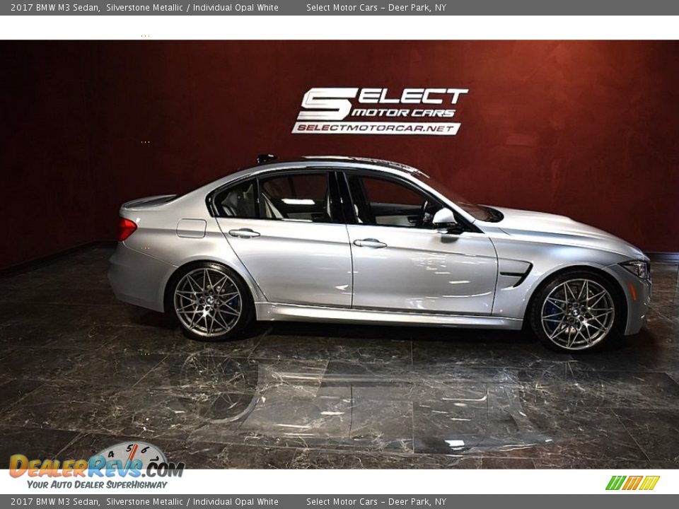 2017 BMW M3 Sedan Silverstone Metallic / Individual Opal White Photo #6