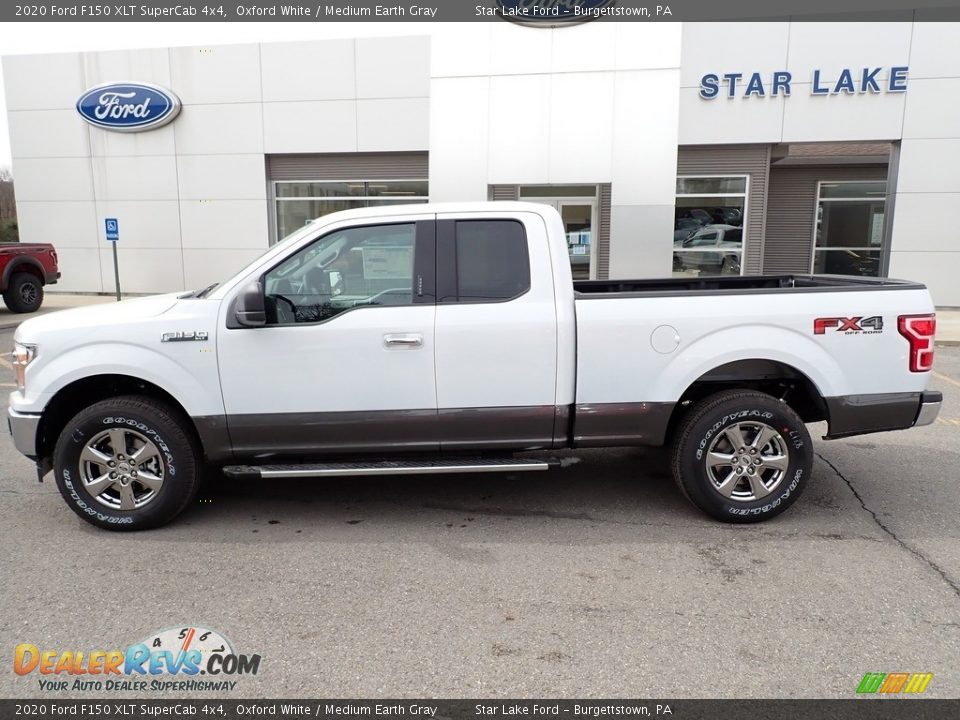 2020 Ford F150 XLT SuperCab 4x4 Oxford White / Medium Earth Gray Photo #2