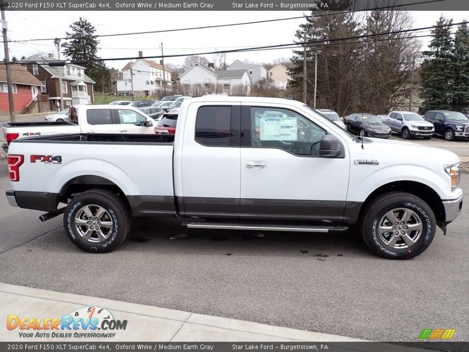 2020 Ford F150 XLT SuperCab 4x4 Oxford White / Medium Earth Gray Photo #6