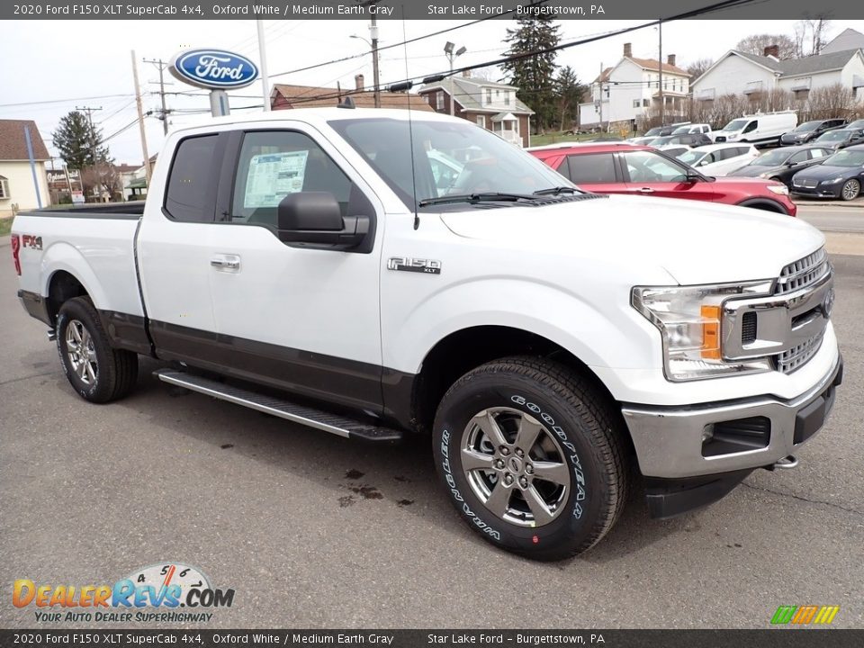 2020 Ford F150 XLT SuperCab 4x4 Oxford White / Medium Earth Gray Photo #7