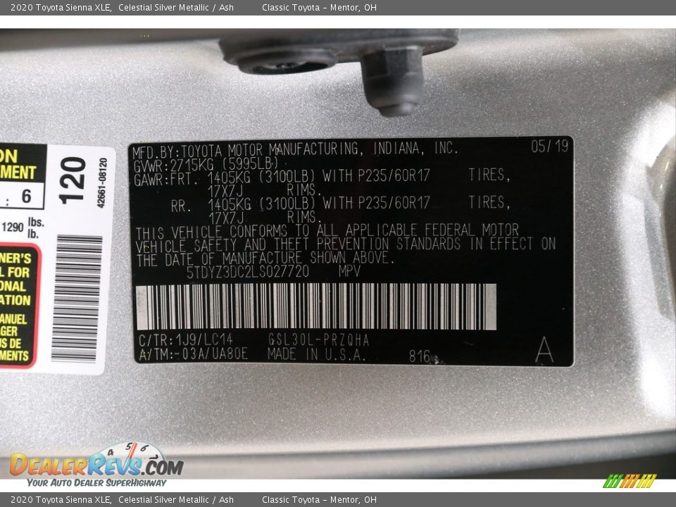 2020 Toyota Sienna XLE Celestial Silver Metallic / Ash Photo #19