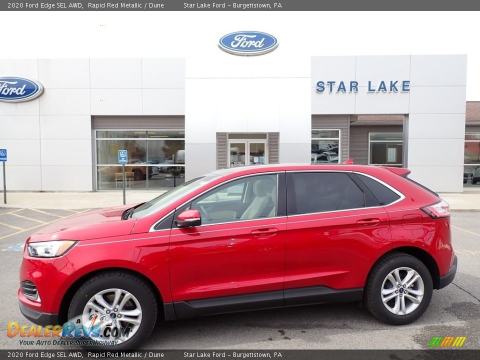 2020 Ford Edge SEL AWD Rapid Red Metallic / Dune Photo #1