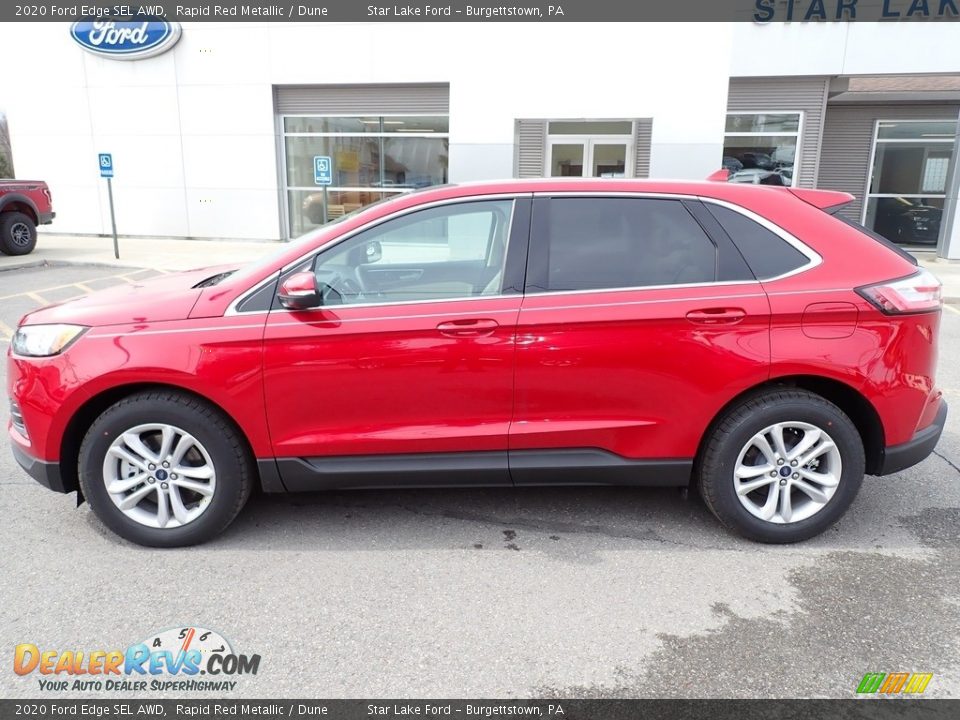 2020 Ford Edge SEL AWD Rapid Red Metallic / Dune Photo #2
