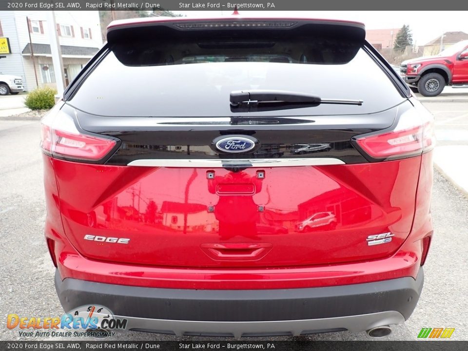 2020 Ford Edge SEL AWD Rapid Red Metallic / Dune Photo #4