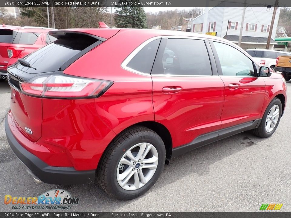 2020 Ford Edge SEL AWD Rapid Red Metallic / Dune Photo #6