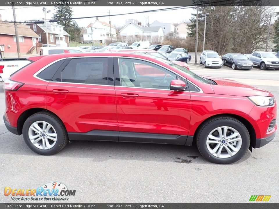 2020 Ford Edge SEL AWD Rapid Red Metallic / Dune Photo #7