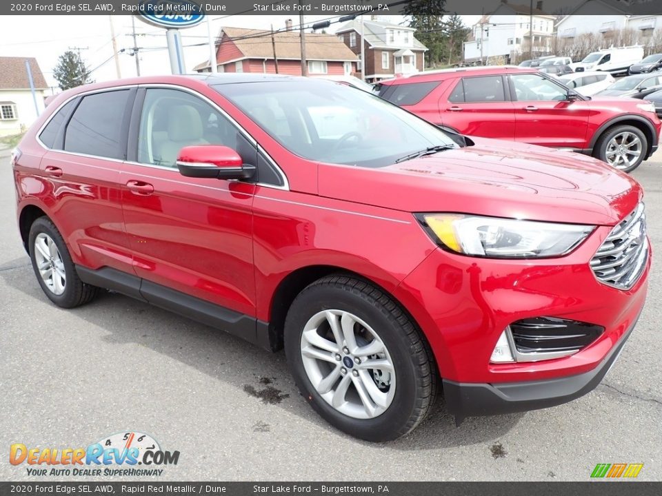 2020 Ford Edge SEL AWD Rapid Red Metallic / Dune Photo #8