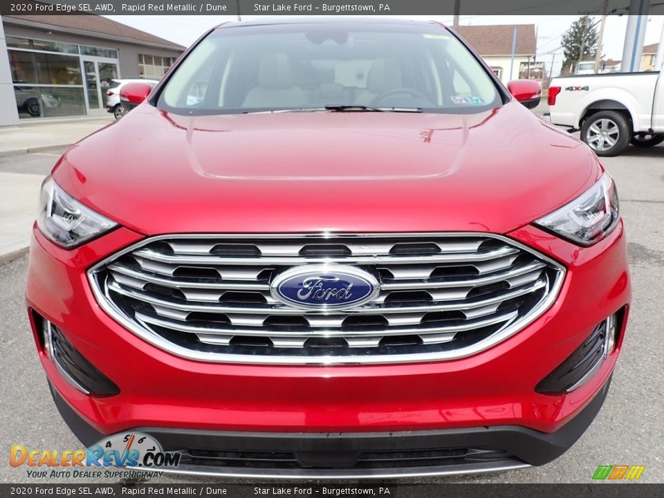 2020 Ford Edge SEL AWD Rapid Red Metallic / Dune Photo #9