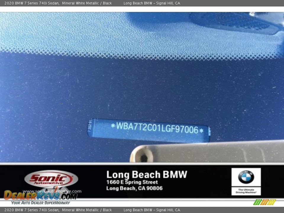 2020 BMW 7 Series 740i Sedan Mineral White Metallic / Black Photo #11