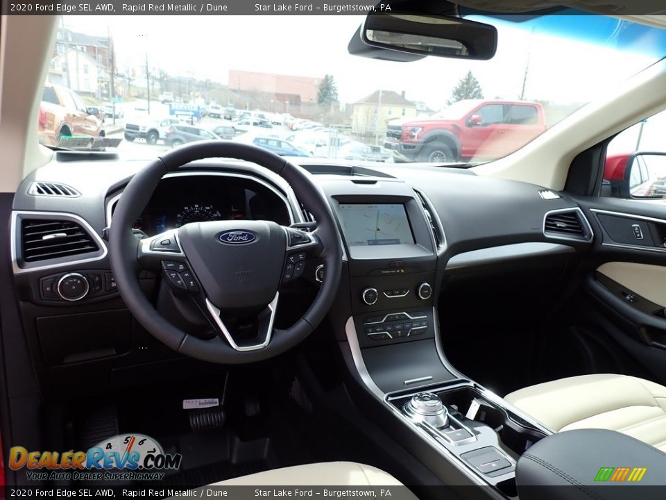 2020 Ford Edge SEL AWD Rapid Red Metallic / Dune Photo #12