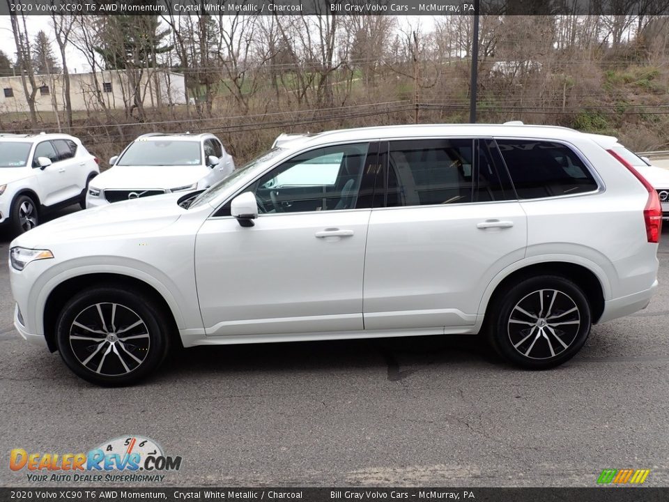 2020 Volvo XC90 T6 AWD Momentum Crystal White Metallic / Charcoal Photo #7