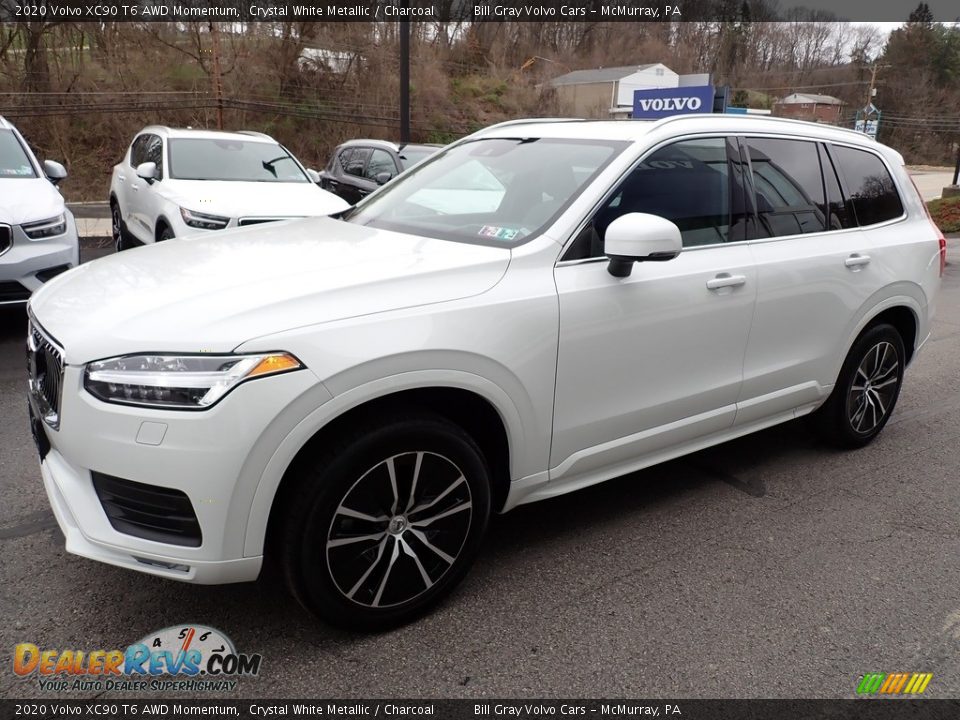 2020 Volvo XC90 T6 AWD Momentum Crystal White Metallic / Charcoal Photo #8