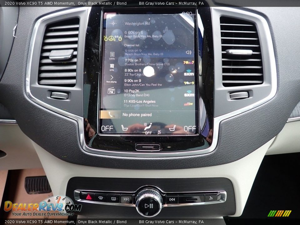 2020 Volvo XC90 T5 AWD Momentum Onyx Black Metallic / Blond Photo #15