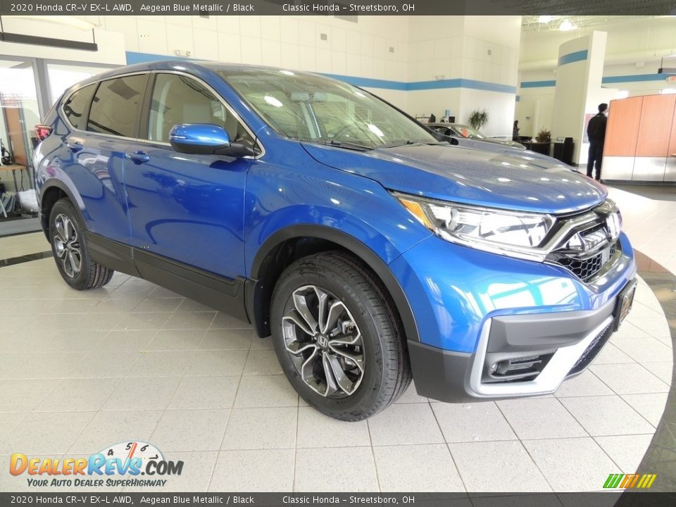 2020 Honda CR-V EX-L AWD Aegean Blue Metallic / Black Photo #3