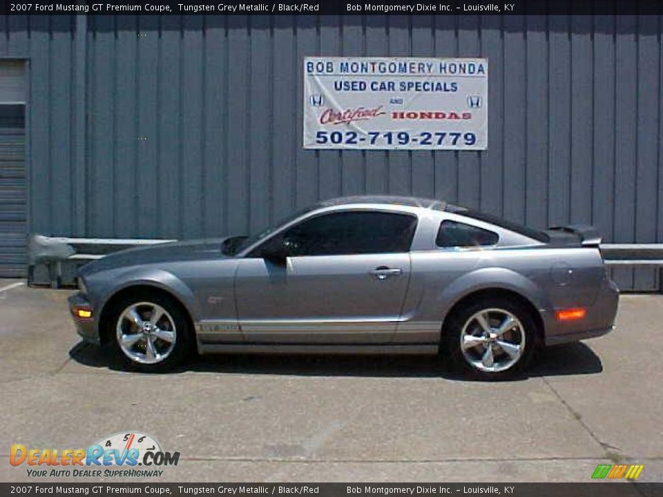 2007 Ford Mustang GT Premium Coupe Tungsten Grey Metallic / Black/Red Photo #1