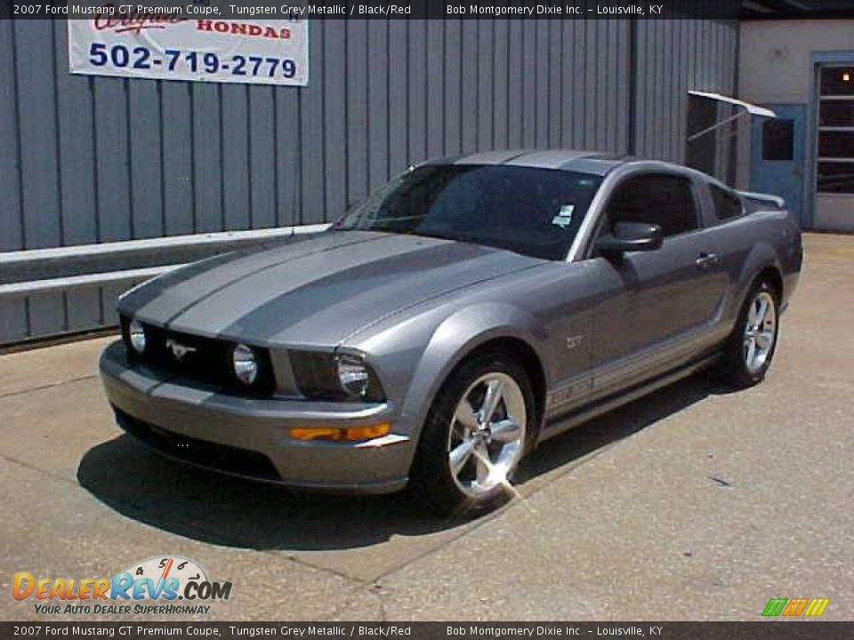 2007 Ford Mustang GT Premium Coupe Tungsten Grey Metallic / Black/Red Photo #2