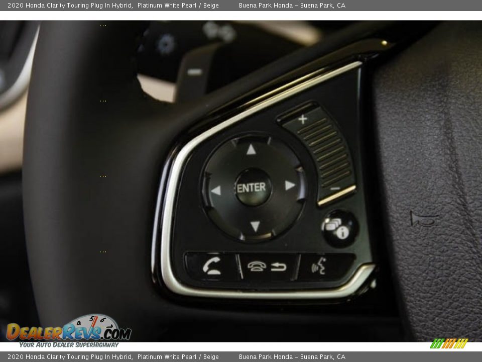 2020 Honda Clarity Touring Plug In Hybrid Platinum White Pearl / Beige Photo #17
