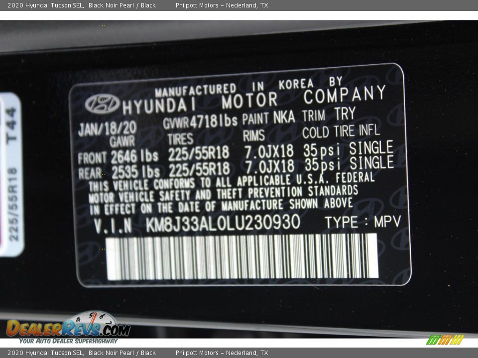 2020 Hyundai Tucson SEL Black Noir Pearl / Black Photo #23