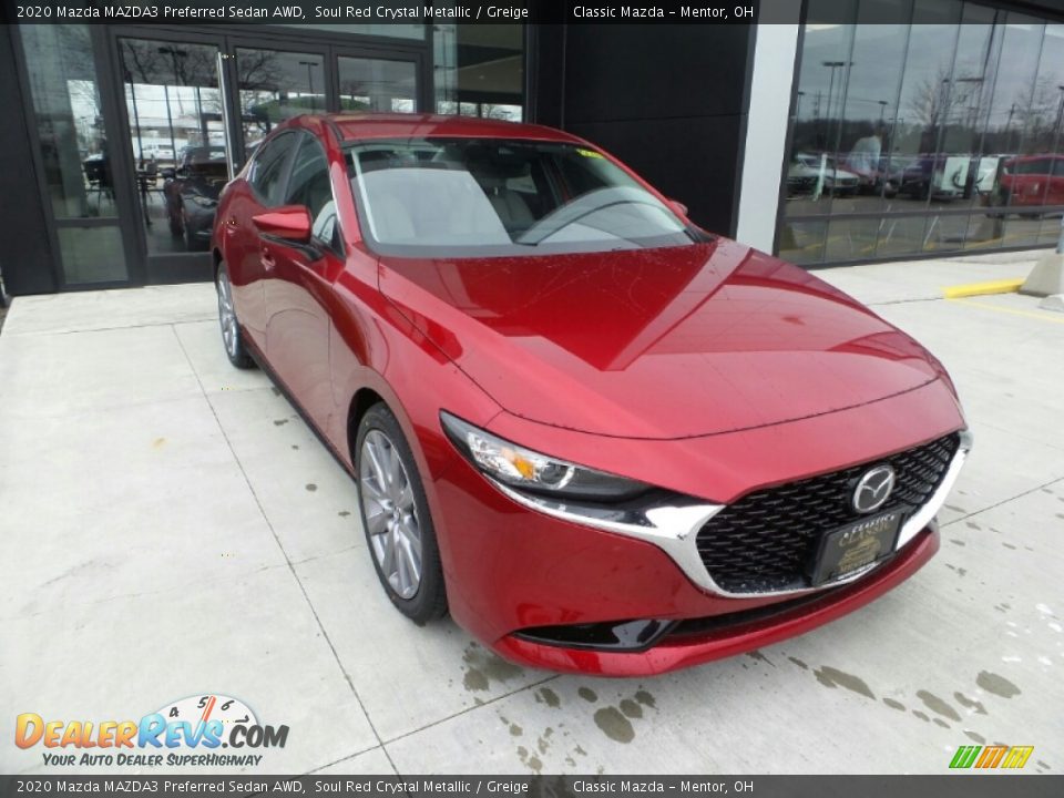 2020 Mazda MAZDA3 Preferred Sedan AWD Soul Red Crystal Metallic / Greige Photo #1