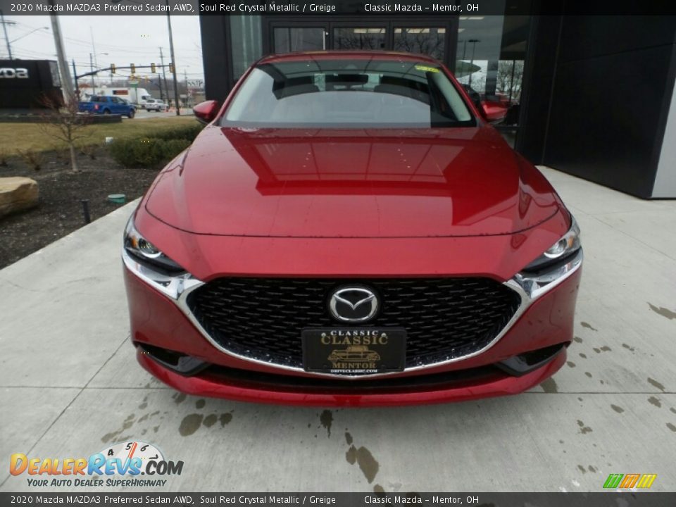 2020 Mazda MAZDA3 Preferred Sedan AWD Soul Red Crystal Metallic / Greige Photo #2