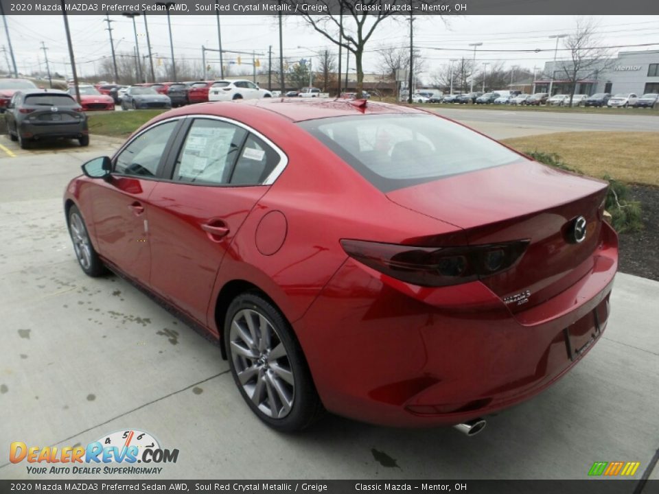 2020 Mazda MAZDA3 Preferred Sedan AWD Soul Red Crystal Metallic / Greige Photo #4